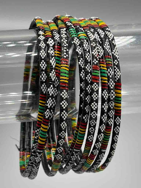 Wide Finest Design Recycled Plastic Bracelet - Black & White