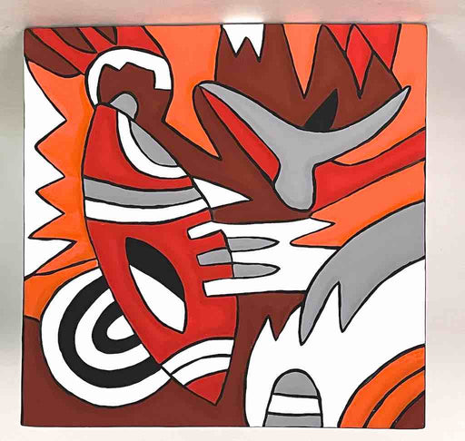 Imigongo Royal Tutsi Rwanda Geometric Tableaux | 13 x 14"