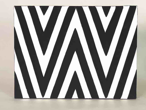 Imigongo Royal Tutsi Rwanda Black & White Geometric Tableaux | 12 x 16"