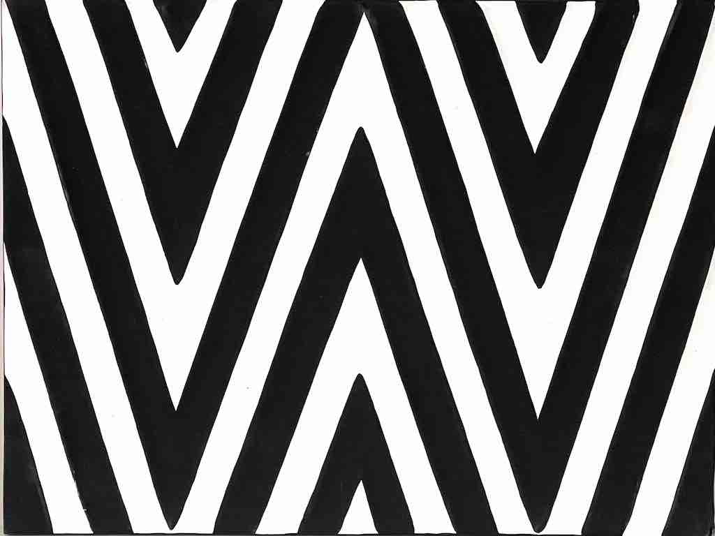 Imigongo Royal Tutsi Rwanda Black & White Geometric Tableaux | 12 x 16"