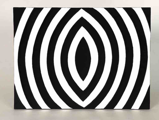 Imigongo Royal Tutsi Rwanda Black & White Geometric Tableaux | 12 x 16"