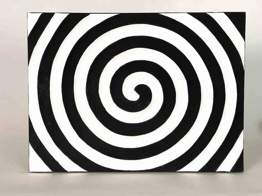 Imigongo Royal Tutsi Rwanda Black & White Geometric Tableaux | 11 x 15"