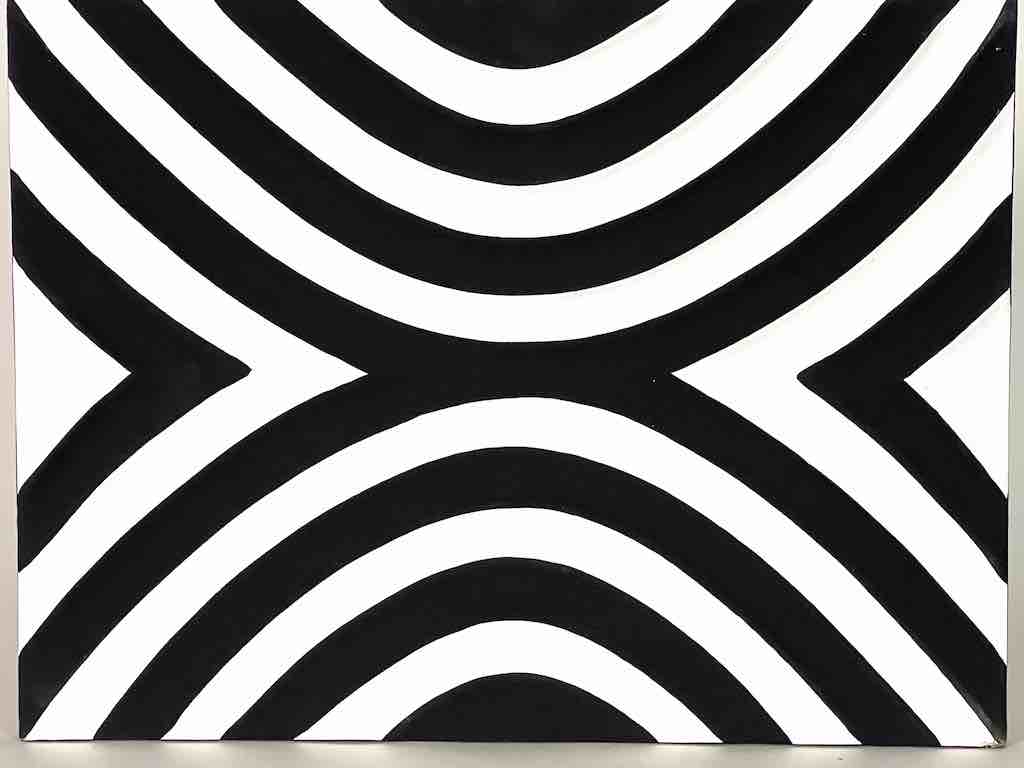 Imigongo Royal Tutsi Rwanda Black & White Geometric Tableaux | 12 x 15"