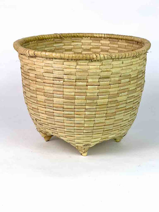 Woven "footed" Basket from Mali | 8.5" x 11"