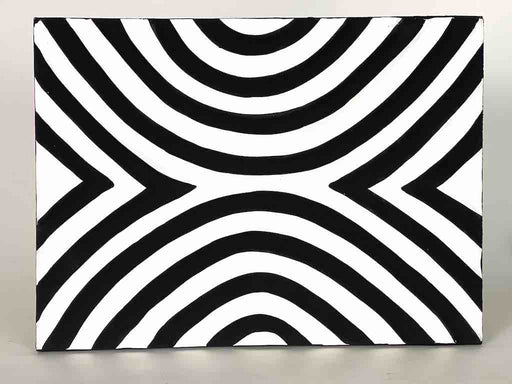 Imigongo Royal Tutsi Rwanda Black & White Geometric Tableaux | 11 x 15"