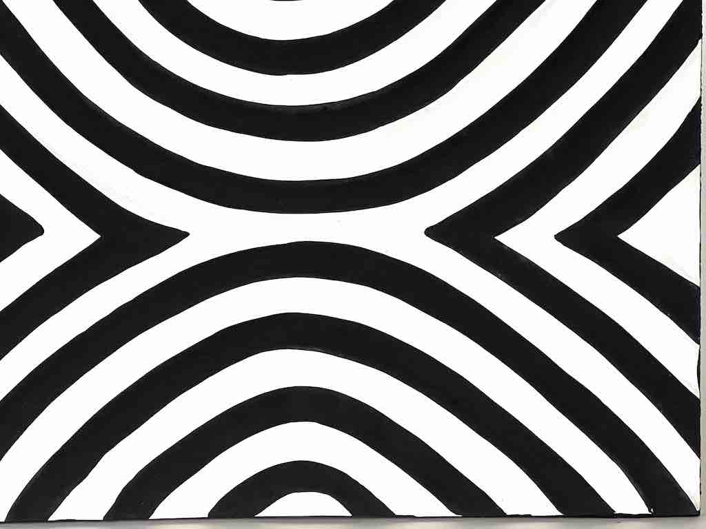Imigongo Royal Tutsi Rwanda Black & White Geometric Tableaux | 11 x 15"