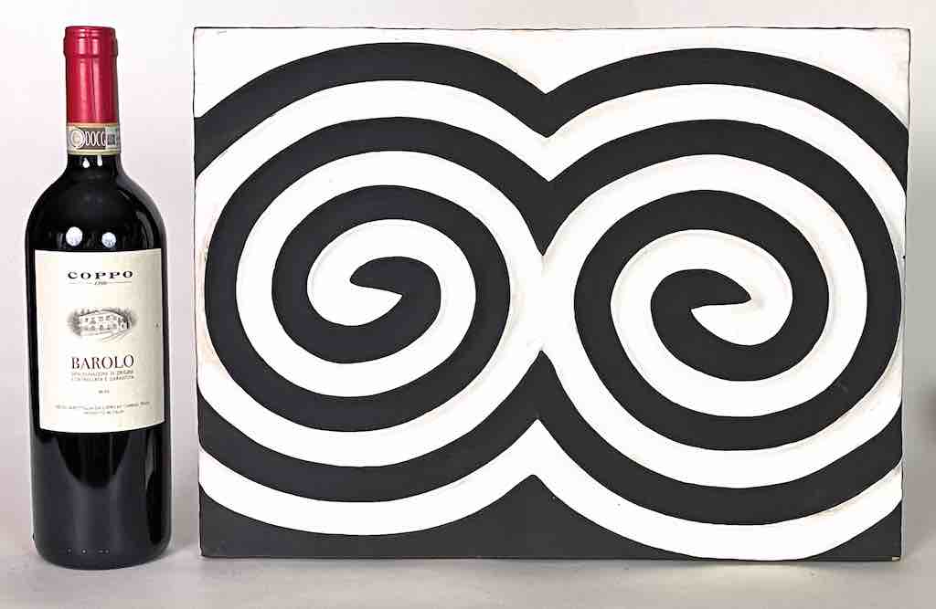 Imigongo Royal Tutsi Rwanda Black & White Geometric Tableaux | 12 x 16"