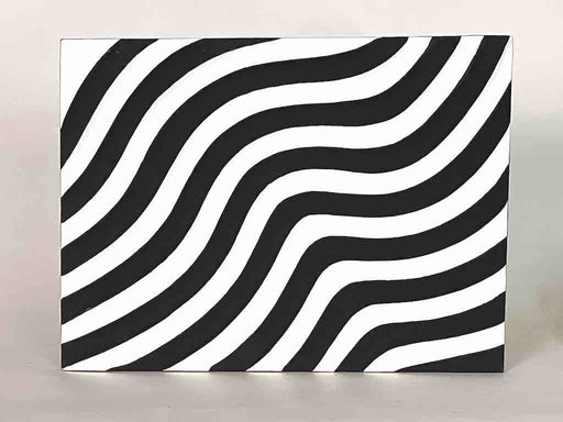 Imigongo Royal Tutsi Rwanda Black & White Geometric Tableaux | 12 x 16"