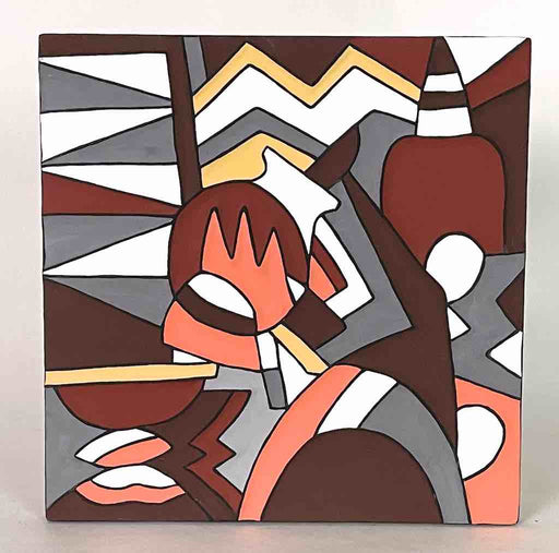 Imigongo Royal Tutsi Rwanda Geometric Tableaux | 12 x 16"