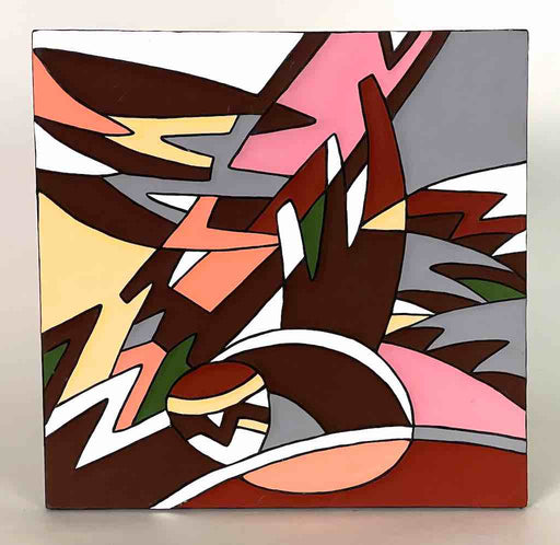 Imigongo Royal Tutsi Rwanda Geometric Tableaux | 12 x 12"