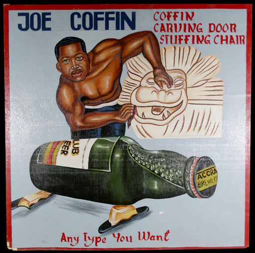 Commercial artist advertising sign – coffin maker