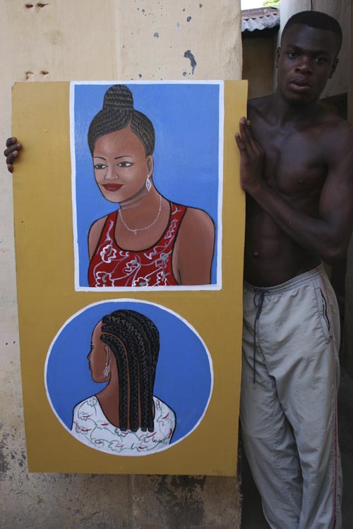 Large 2-Head Vertical Beauty Salon Sign