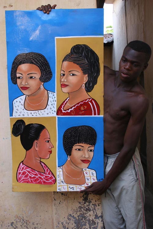 Large 4-head beauty salon sign