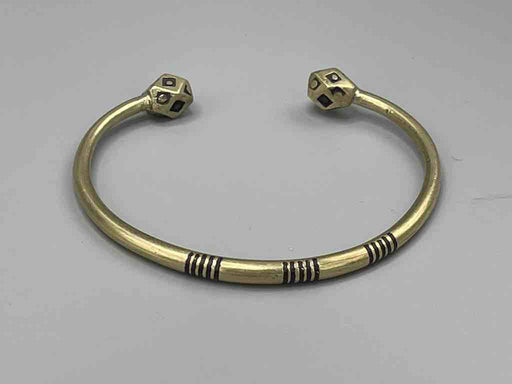 Tuareg Multiple Inlay Etched Brass Bracelet