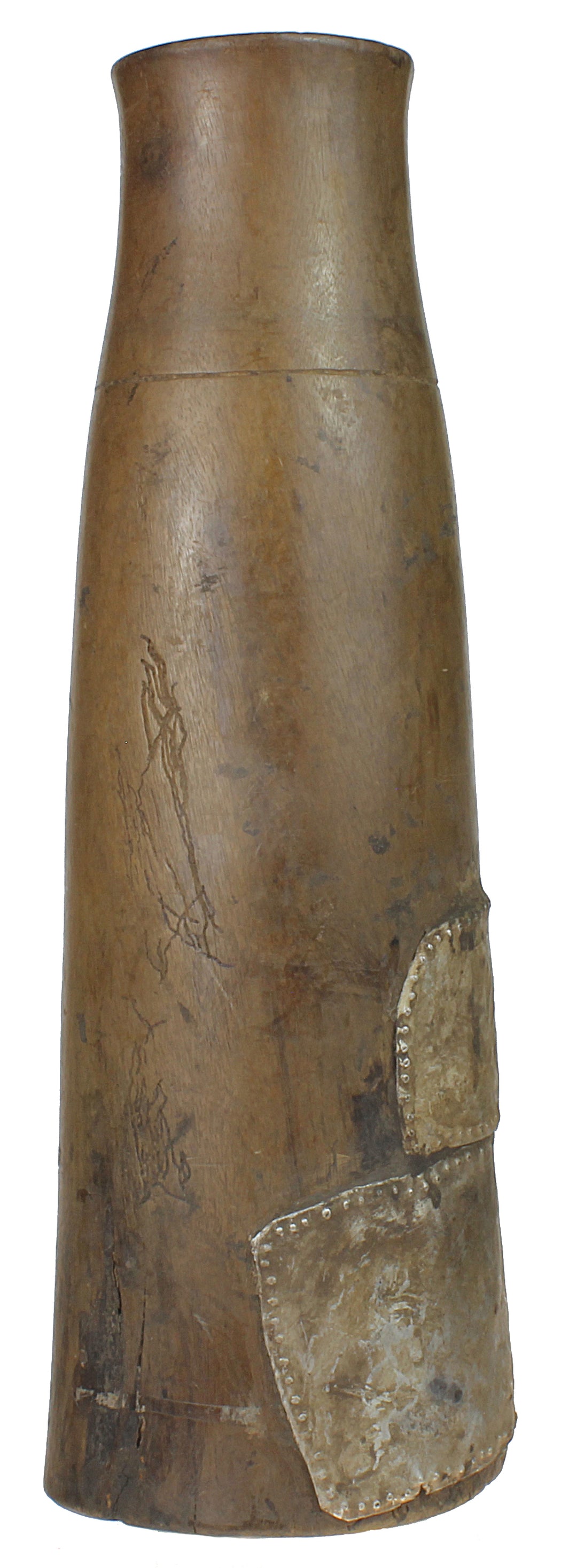 Vintage Hima Repoussed Milk Vessel Decor Vase | 16" - Niger Bend