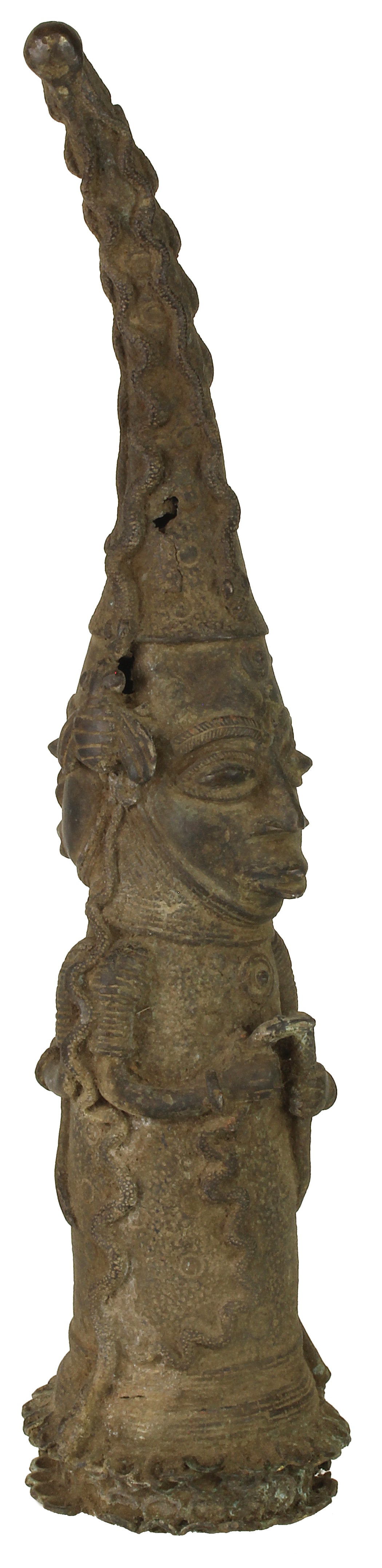 Benin Bronze Oba Double Head Figure |  16.5" - Niger Bend
