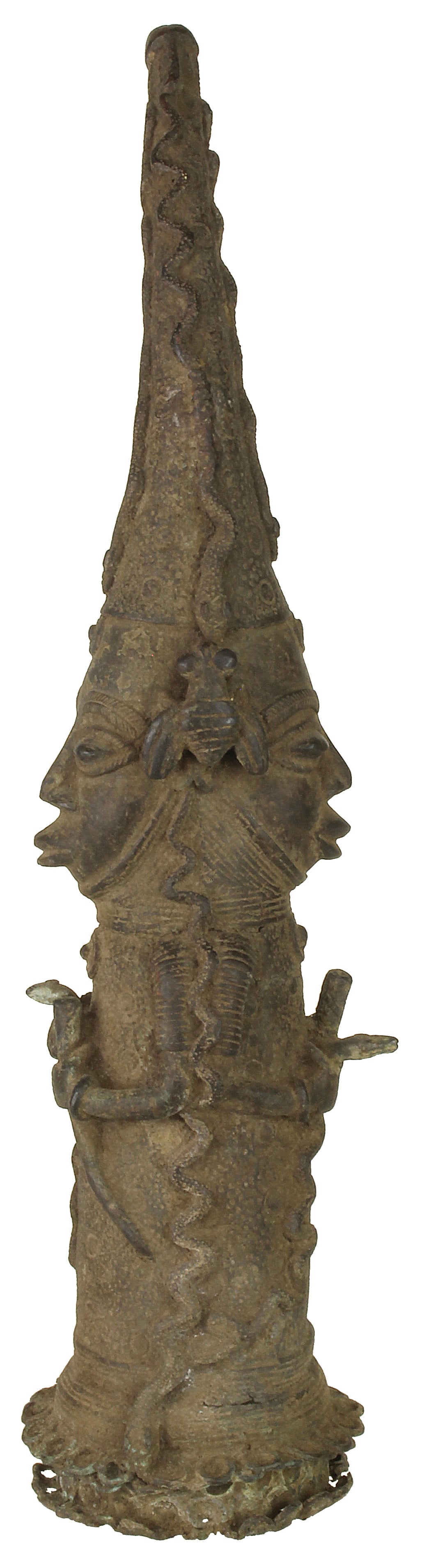 Benin Bronze Oba Double Head Figure |  16.5" - Niger Bend