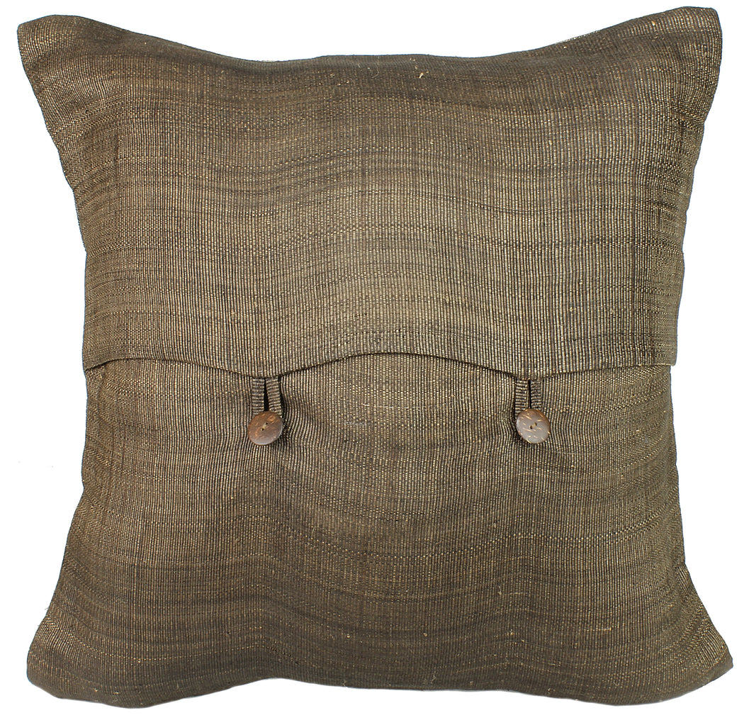 Abacá Décor Pillow Throw with Embroidered Coconut Beads - Niger Bend