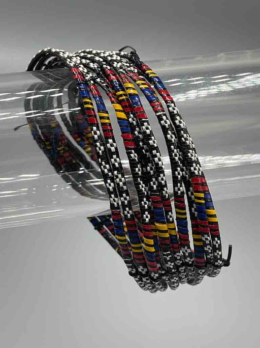 Wide Finest Design Recycled Plastic Bracelet - Black & White