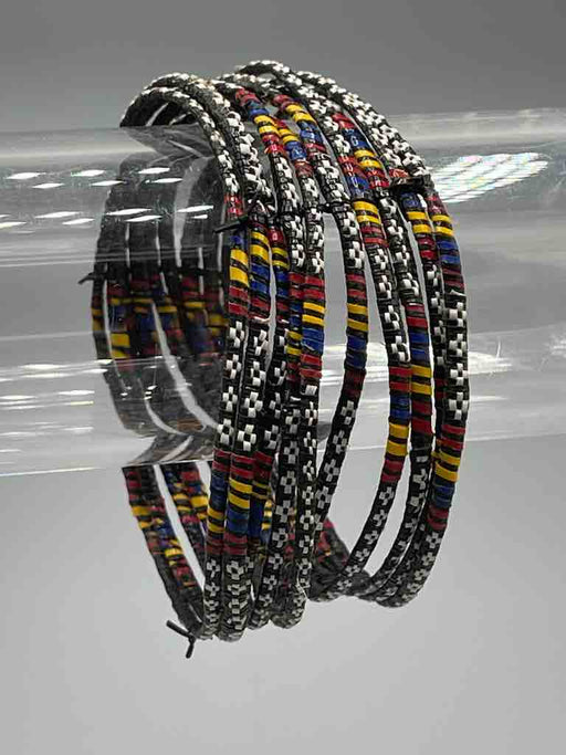 Wide Finest Design Recycled Plastic Bracelet - Black & White