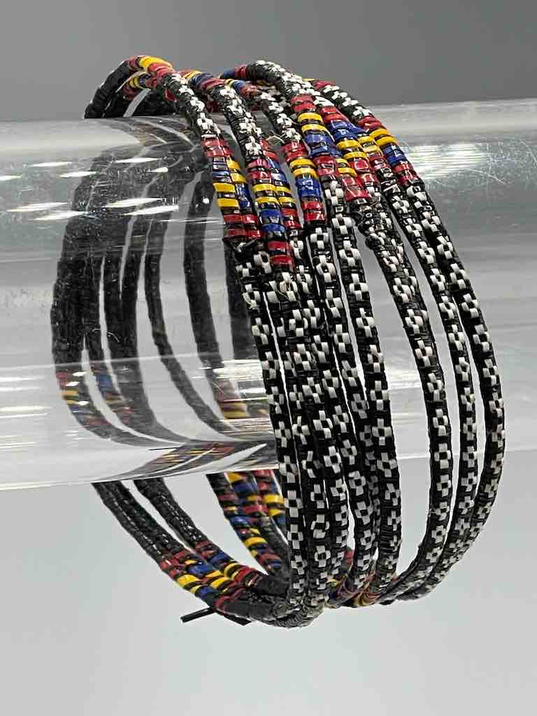 Wide Finest Design Recycled Plastic Bracelet - Black & White