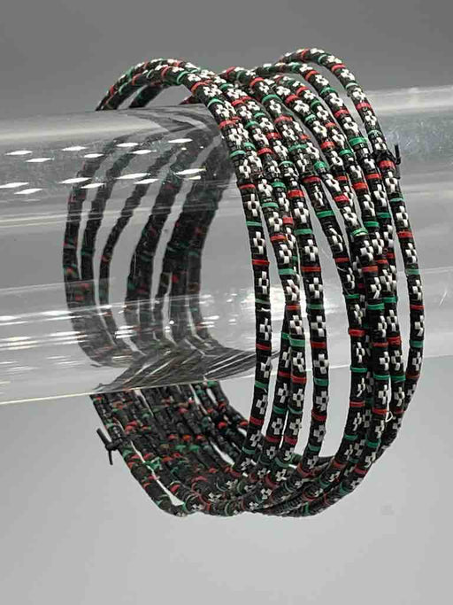 Wide Finest Design Recycled Plastic Bracelet - Black & White