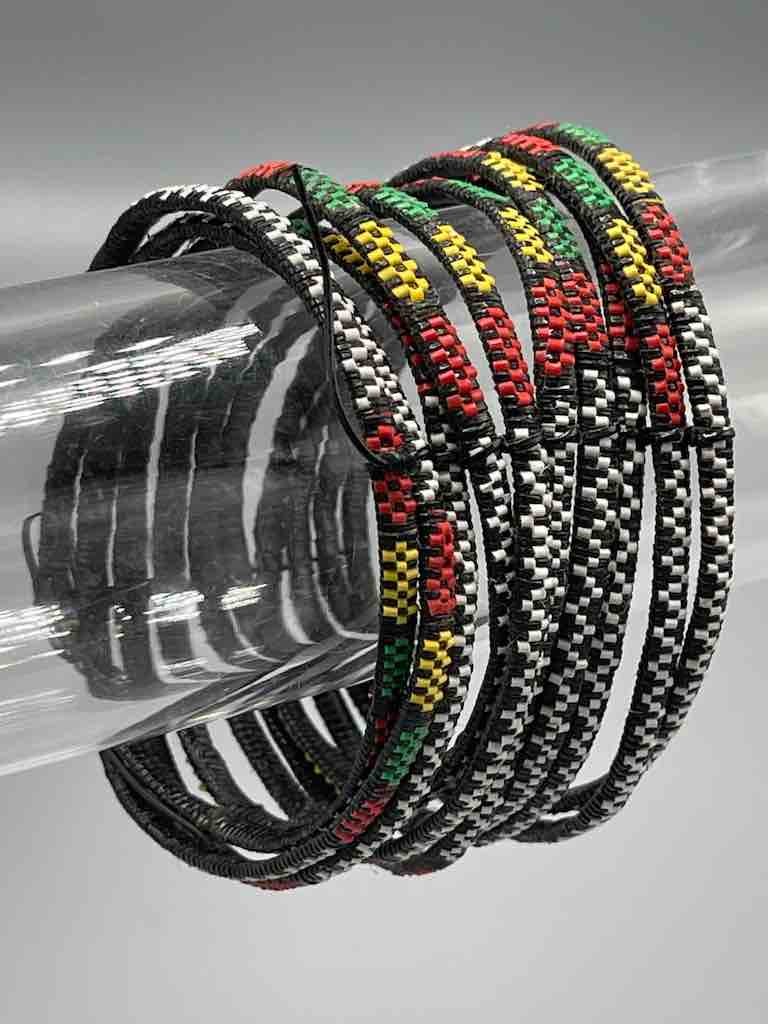 Wide Finest Design Recycled Plastic Bracelet - Black & White