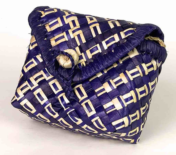 Small Colorful Handwoven Pandan Straw Box Purse