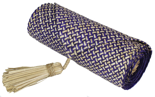 Table Runner Handwoven from Pandan Straw - Purple/Natural - Niger Bend