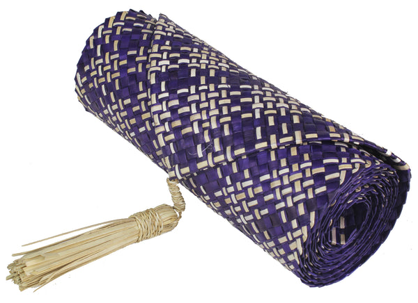 Table Runner Handwoven from Pandan Straw | Purple/Natural - Niger Bend