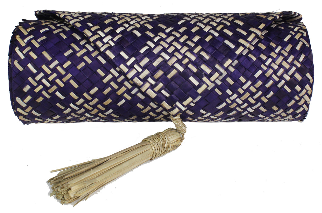 Table Runner Handwoven from Pandan Straw | Purple/Natural - Niger Bend