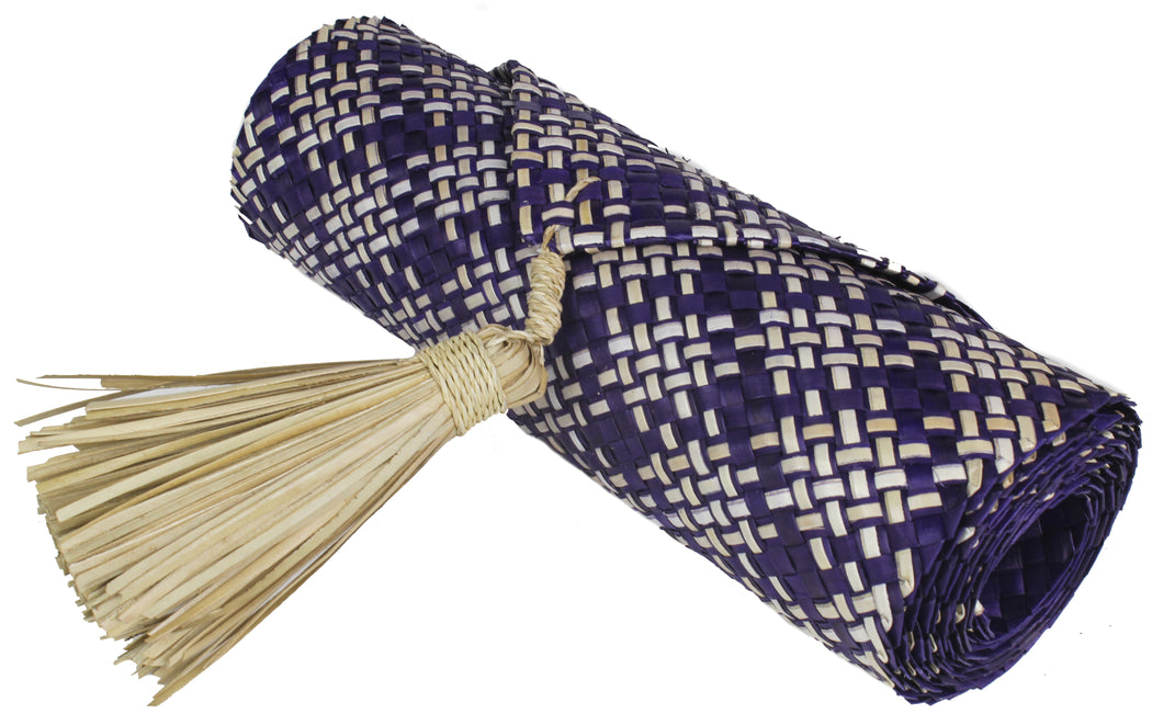 Table Runner Handwoven from Pandan Straw | Purple/Natural - Niger Bend