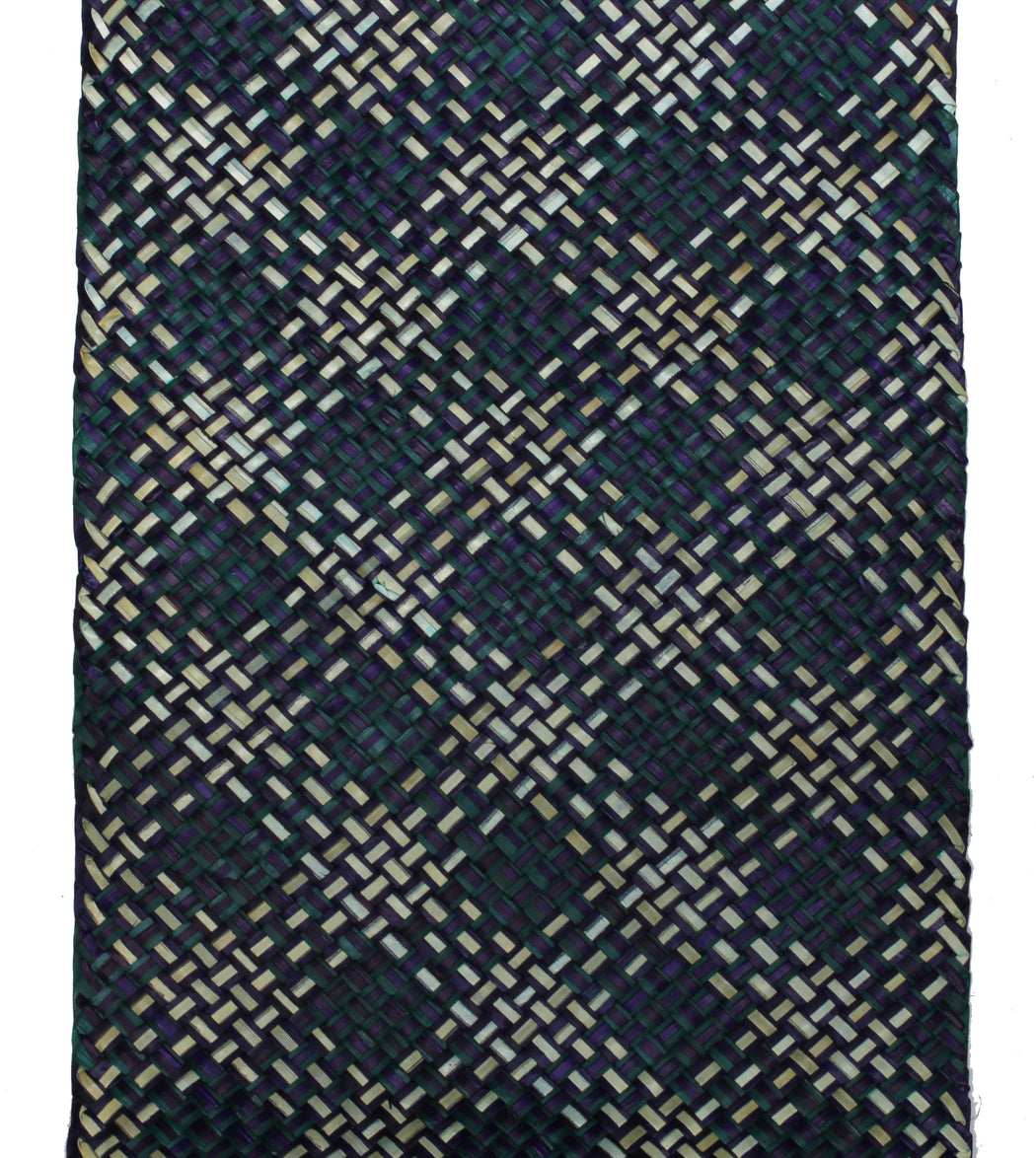 Table Runner Handwoven from Pandan Straw | Purple/Cyan - Niger Bend