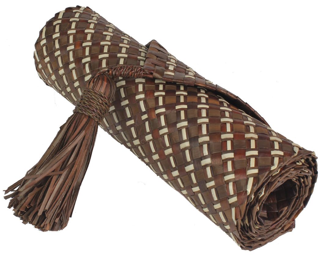 Table Runner Handwoven from Pandan Straw - Brown/Natural - Niger Bend