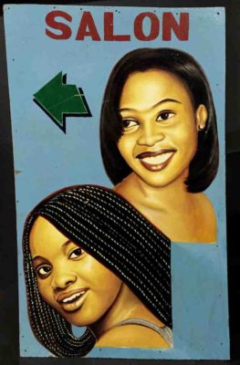 2 African Women Heads Beauty Salon Sign