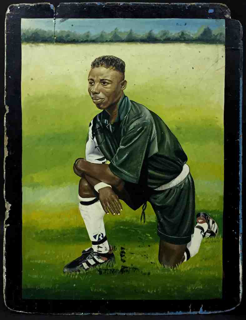 Famous International Ghanaian Football Soccer Star Mallam Yahaya Commercial Art Painting