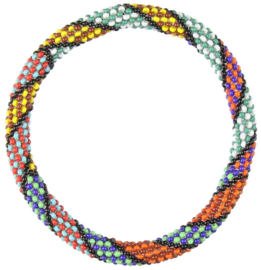 Colorful Patterned Stretchy Beaded Bracelet - Niger Bend