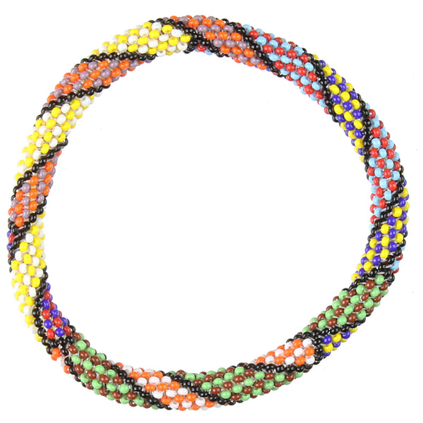 Colorful Patterned Stretchy Beaded Bracelet - Niger Bend