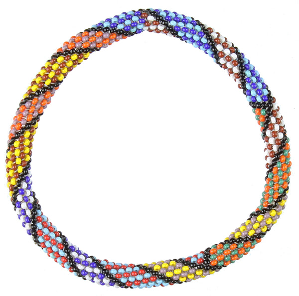 Colorful Patterned Stretchy Beaded Bracelet - Niger Bend