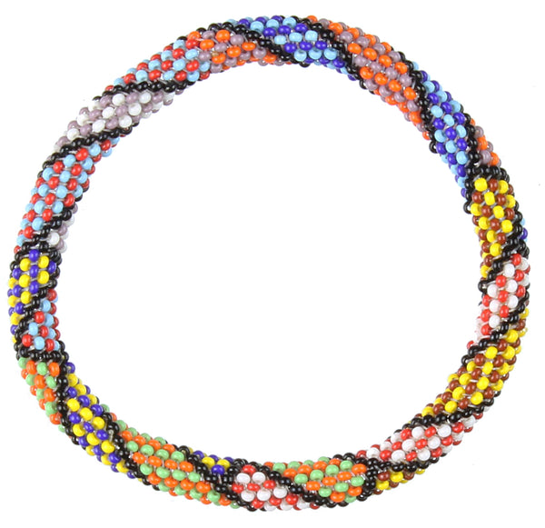 Colorful Patterned Stretchy Beaded Bracelet - Niger Bend