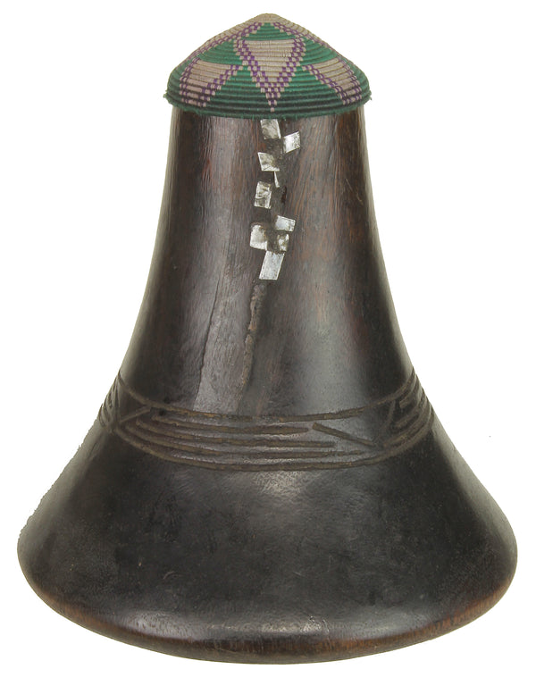 Vintage Hima Repoussed Milk Container with Woven Top | 9" - Niger Bend