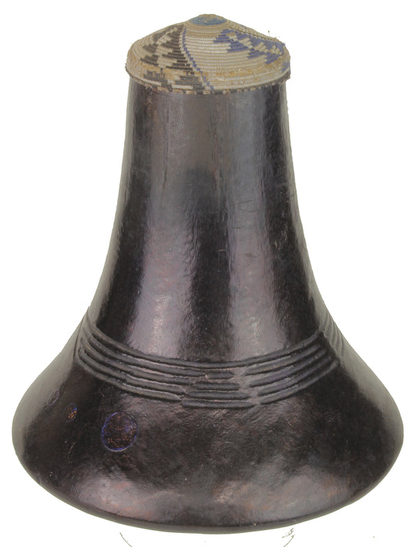 Vintage Hima Milk Container with Woven Top | 9" - Niger Bend