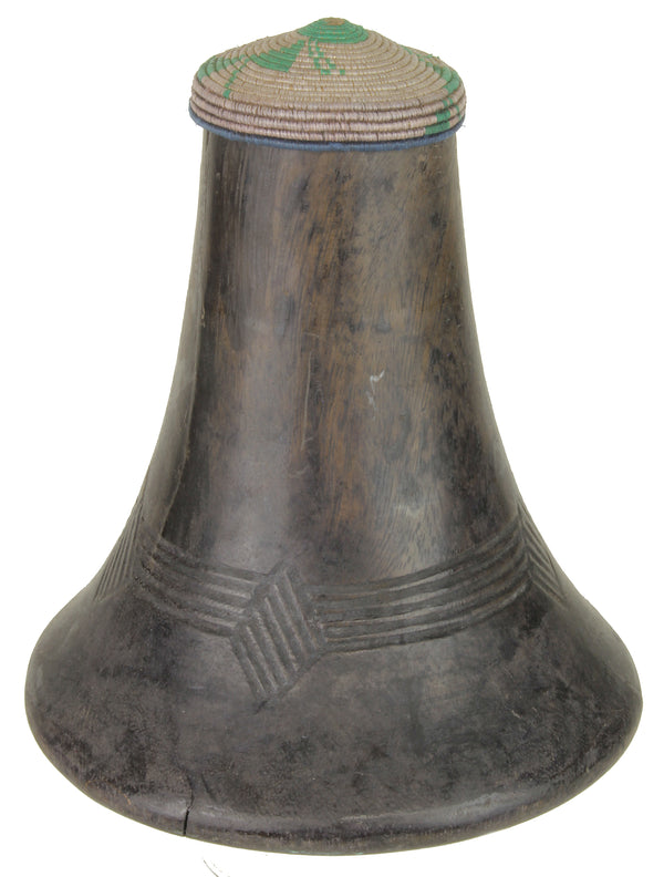 Vintage Hima Milk Container with Woven Top | 9" - Niger Bend