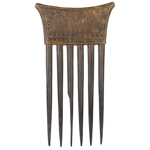 Vintage Baule Comb from Ivory Coast - 6.5" x 3.75" - Niger Bend
