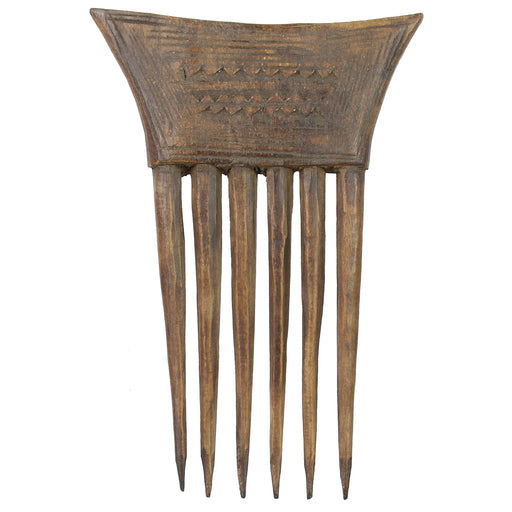 Vintage Baule Comb from Ivory Coast - 5.25" x 3" - Niger Bend