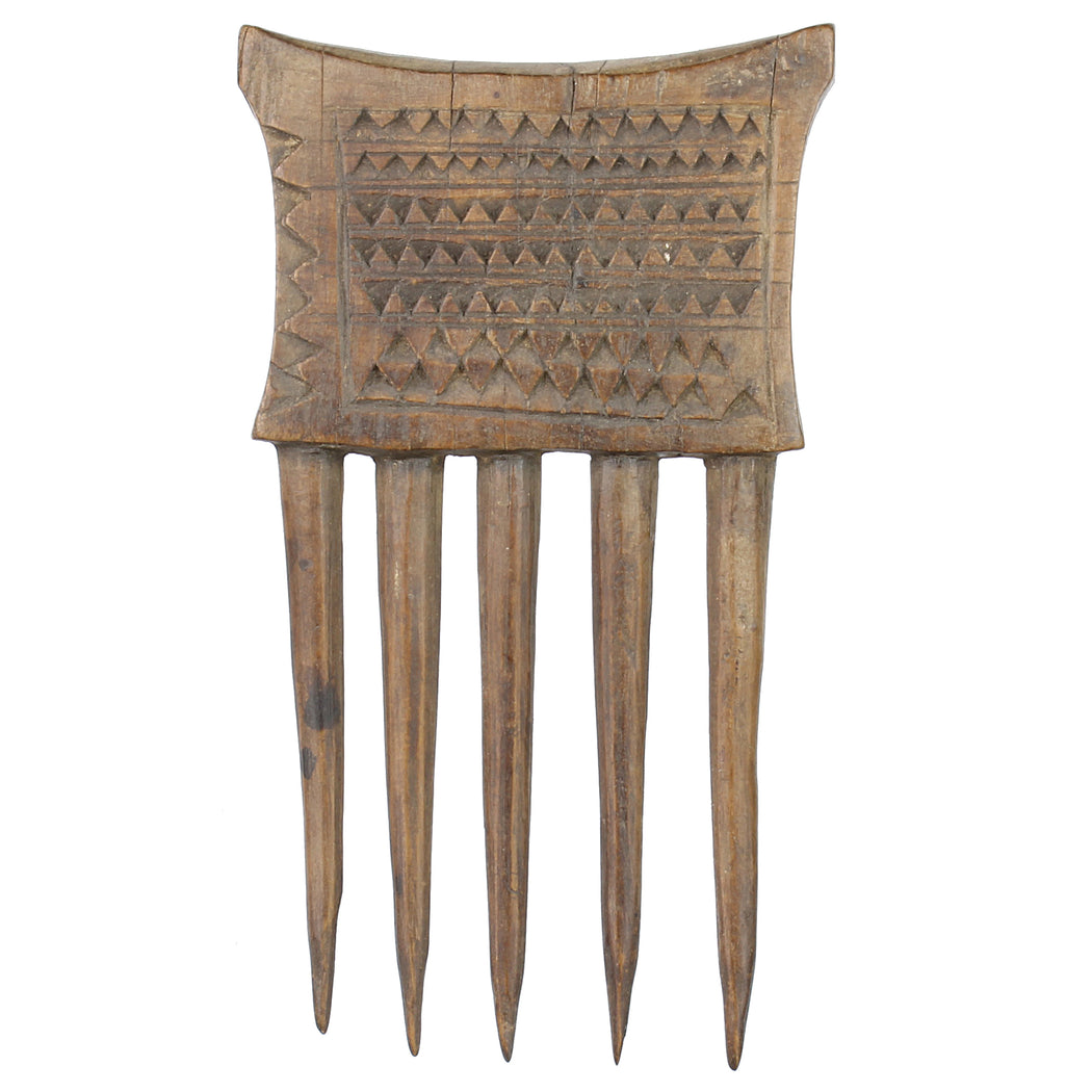Vintage Baule Comb from Ivory Coast - 5.75" x 3.75" - Niger Bend