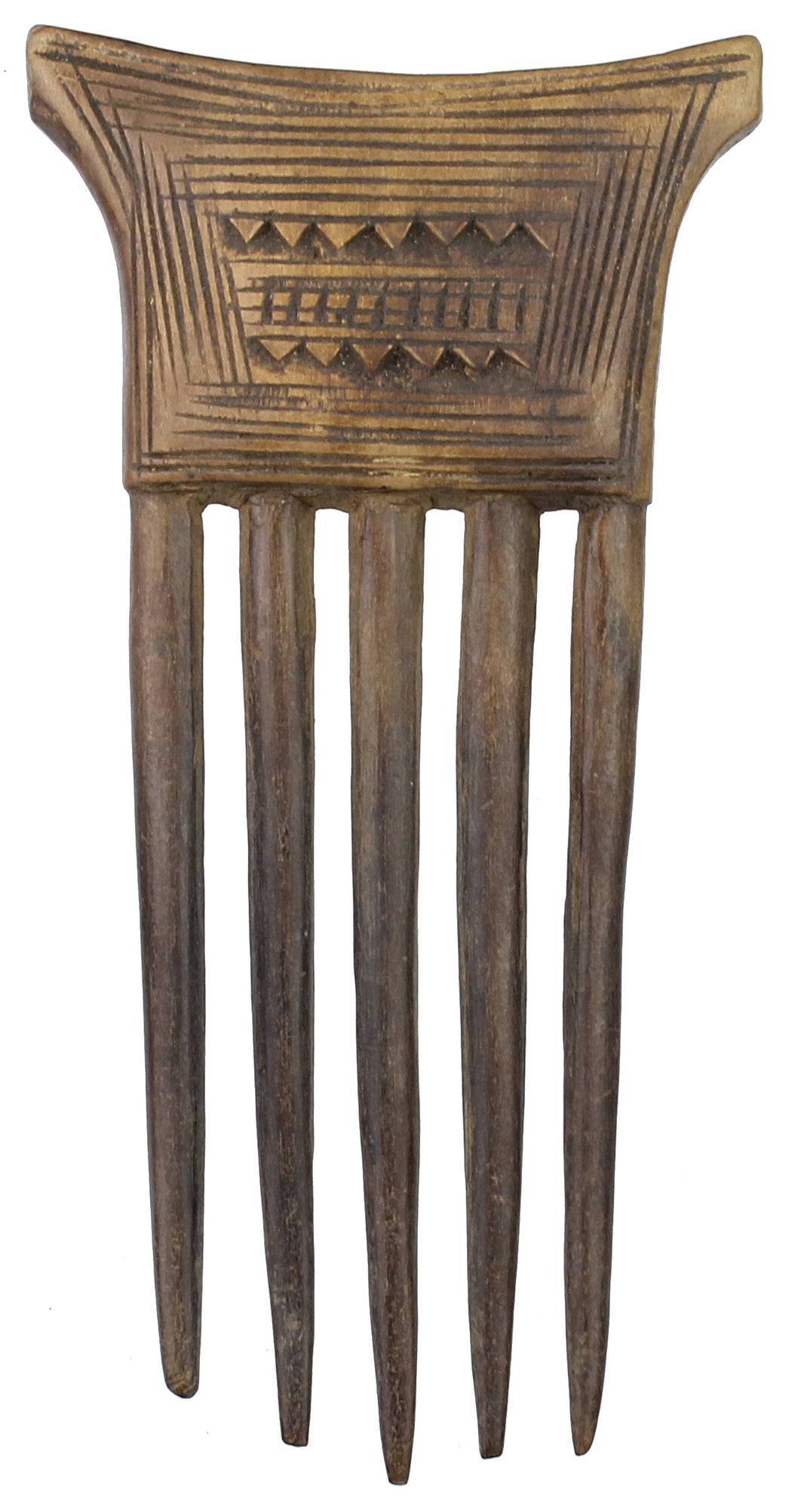 Vintage Baule Comb from Ivory Coast - 6" x 3" - Niger Bend