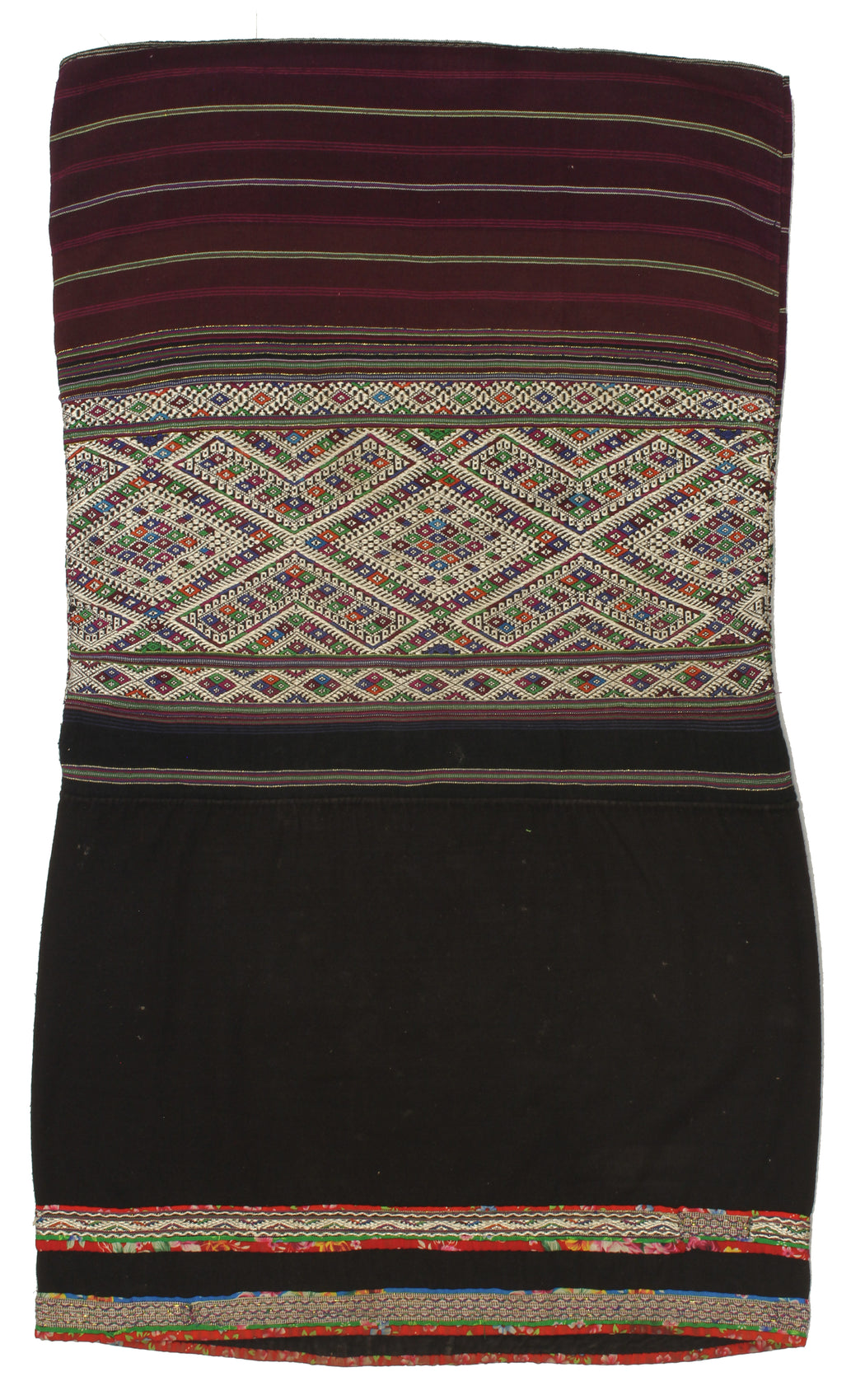 Vintage Ethnic Lu Skirt from Northern Vietnam | 38" x 22" - Niger Bend