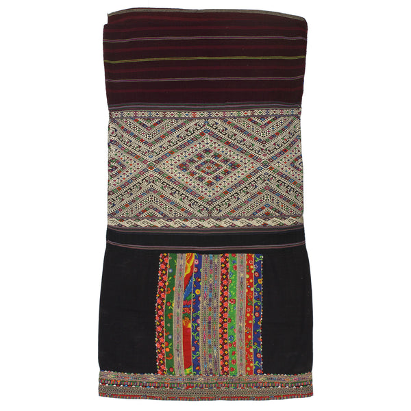 Vintage Ethnic Lu Skirt from Northern Vietnam | 43" x 22" - Niger Bend