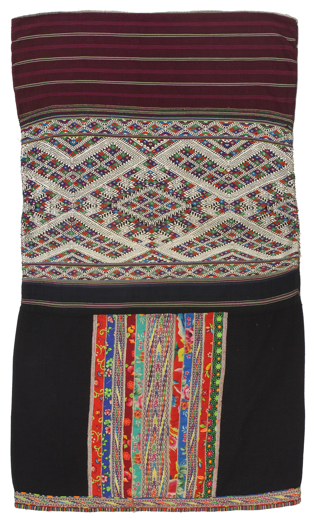 Vintage Ethnic Lu Skirt from Northern Vietnam | 37" x 22" - Niger Bend